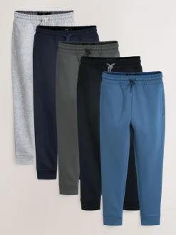 Next Bleu/gris/noir - Lot de 5 joggings Basic (3-16ans)