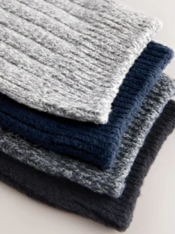 Next Bleu/gris/noir - Lot de 4 paires de chaussettes douillettes ultra-douces