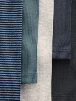 Next Bleu/Gris/Rayure - Lot de 5 leggings côtelés (3mois-7ans) Best