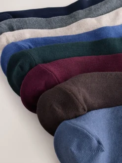 Next Bleu/Gris/Vert - Lot de 8 - Chaussettes fraîches brodées durables Discount