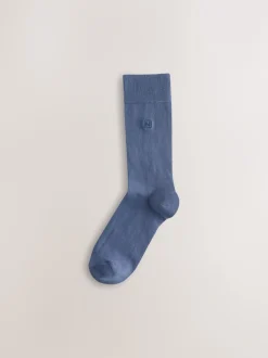 Next Bleu/Gris/Vert - Lot de 8 - Chaussettes fraîches brodées durables Discount