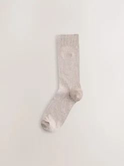 Next Bleu/Gris/Vert - Lot de 8 - Chaussettes fraîches brodées durables Discount