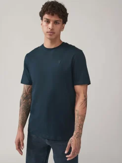 Next - Ajustement régulier - T-shirt 4 Pack Bleu/Marine/Blanc/Acier Outlet