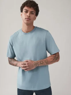 Next - Ajustement régulier - T-shirt 4 Pack Bleu/Marine/Blanc/Acier Outlet