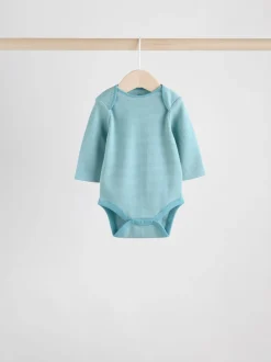 Next Bleu/marron - Lot de 5 bodys à manches longues pour bébé Sale