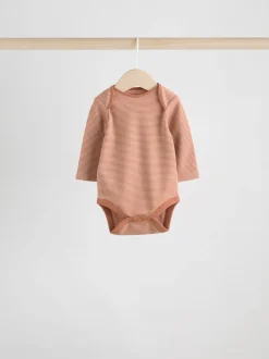 Next Bleu/marron - Lot de 5 bodys à manches longues pour bébé Sale