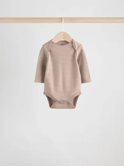 Next Bleu/marron - Lot de 5 bodys à manches longues pour bébé Sale