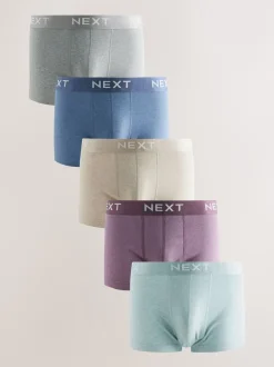 Next Bleu/Neutre - Lot de 5 boxers hipster Outlet