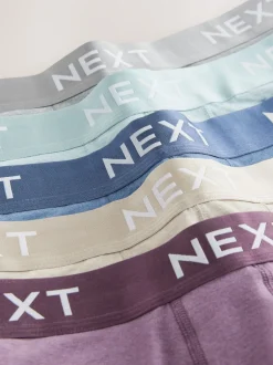 Next Bleu/Neutre - Lot de 5 boxers hipster Outlet