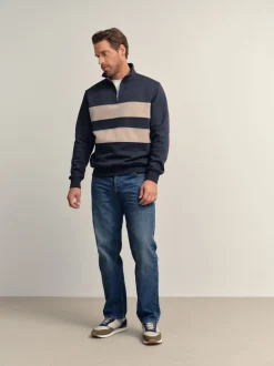 Next Bleu/neutre bleu marine - Quart de zip - Sweat-shirt color block