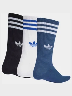 adidas originals Bleu/Noir - Adidas Original 3 - Lot de 3 Chaussettes Col rond Rayures Online