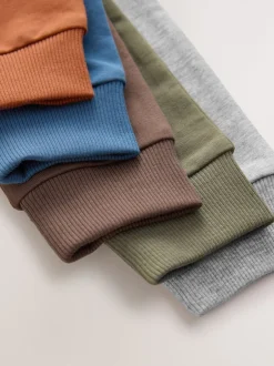 Next - Lot de 5 joggings (3mois-7ans) Bleu/orange rouille/vert kaki Clearance