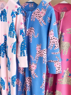 Next Bleu/rose Animal Character - Lot de 3 dors-bien bébé à fermeture éclair bidirectionnelle (0mois -2ans)