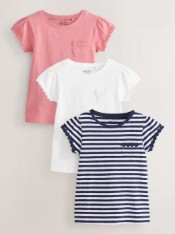 Next Bleu/rose/blanc - Lot 3 t-shirts Daisy Trim (1.5-16ans)
