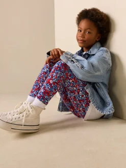 Next - Leggings (3-16ans) Bleu/Rouge Fleuri Outlet