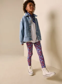 Next - Leggings (3-16ans) Bleu/Rouge Fleuri Outlet