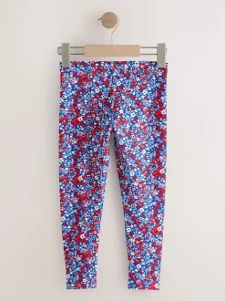 Next - Leggings (3-16ans) Bleu/Rouge Fleuri Outlet