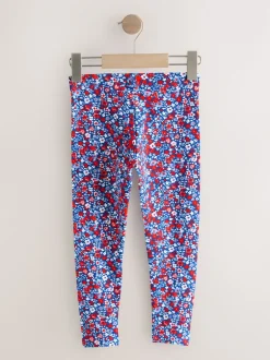 Next - Leggings (3-16ans) Bleu/Rouge Fleuri Outlet