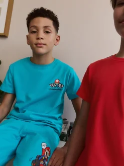 Next Bleu/Rouge Mario Kart - Pyjama court 100% coton 2 Lot (3-16ans) Best