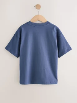 Next Bleu/rouille/kaki/noir - Lot 4 t-shirts décontractés à manches courtes (3-16ans) Hot