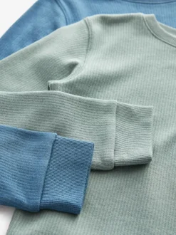 Next - Lot de 2 Hauts thermiques à manches longues (2-16ans) Bleu/sarcelle Clearance