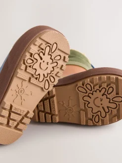 Next - Bottes en caoutchouc thermique Thinsulate™ avec extrémité doublée Bleu/Vert color block Hot