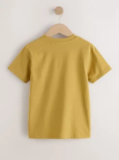 Next - T-shirts à manches courtes à imprimé graphique coupe standard Lot de 3 (3à16ans) Bleu/Vert/Jaune Clearance