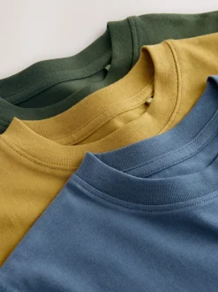 Next - T-shirts à manches courtes à imprimé graphique coupe standard Lot de 3 (3à16ans) Bleu/Vert/Jaune Clearance