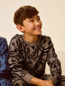 Next - Lot de 3 pyjamas à manches longues (3-16ans) Bleu/Vert/Neutre Personnage Hot