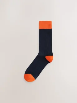 Next - Lot de 7 - Chaussettes riches en coton pour homme Bleu/vert/orange à pois Online