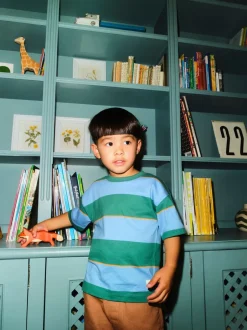 Next Bleu/Vert/Orange - T-shirt Rayure Manches courtes (3mois-7ans) (3mois-7ans) Discount