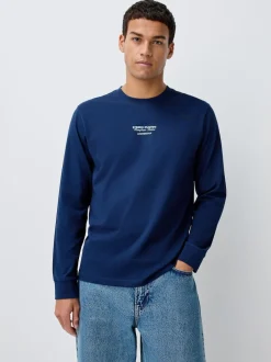 Next Bleu/Vert/Pierre - T-shirt graphique décontracté à manches longues en lots Hot