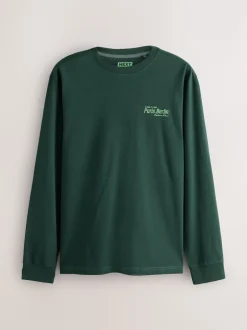 Next Bleu/Vert/Pierre - T-shirt graphique décontracté à manches longues en lots Hot