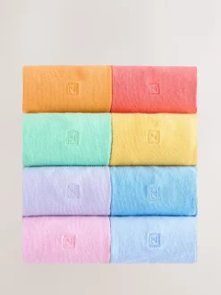 Next Bleu/Vert/Violet - Lot de 8 - Chaussettes fraîches brodées durables Outlet