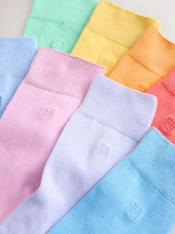 Next Bleu/Vert/Violet - Lot de 8 - Chaussettes fraîches brodées durables Outlet