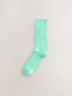 Next Bleu/Vert/Violet - Lot de 8 - Chaussettes fraîches brodées durables Outlet