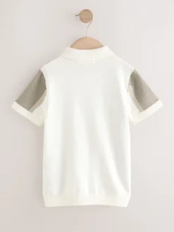 Next Bloc de couleur neutre - Polos tricotés à col zippé (3-16yrs) Discount