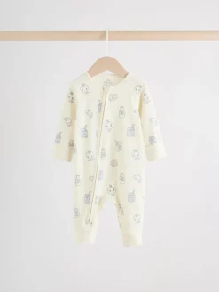 Next Blue Milk Club - Combinaisons de nuit à fermeture éclair pour bébés 3 Pack (0mths-3yrs) Clearance