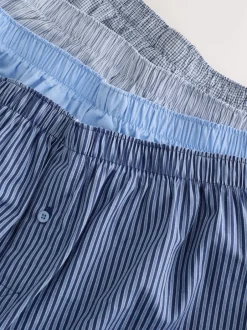 Next - Lot de 4 - Boxers purs tissés Blues Motif mixte Online