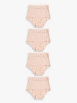 Next - Lot de 4 culottes en coton et dentelle Blush Rose Sale