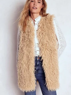 Boden Longue veste sans manches en fausse fourrure Clearance