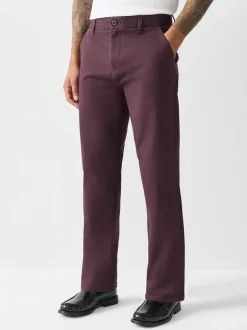 Next - Ajustement droit - Pantalon chino stretch bordeaux