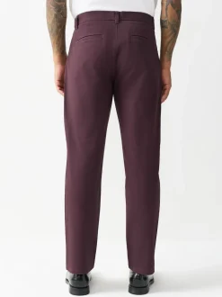 Next - Ajustement droit - Pantalon chino stretch bordeaux