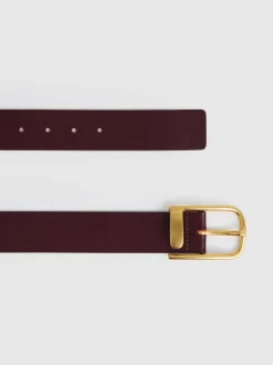 Reiss bordeaux - Ceinture en cuir avec boucle à demi-passant Iyla Sale