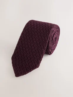 Next bordeaux - Cravate Signature en soie texturée Sale