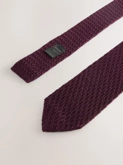 Next bordeaux - Cravate Signature en soie texturée Sale