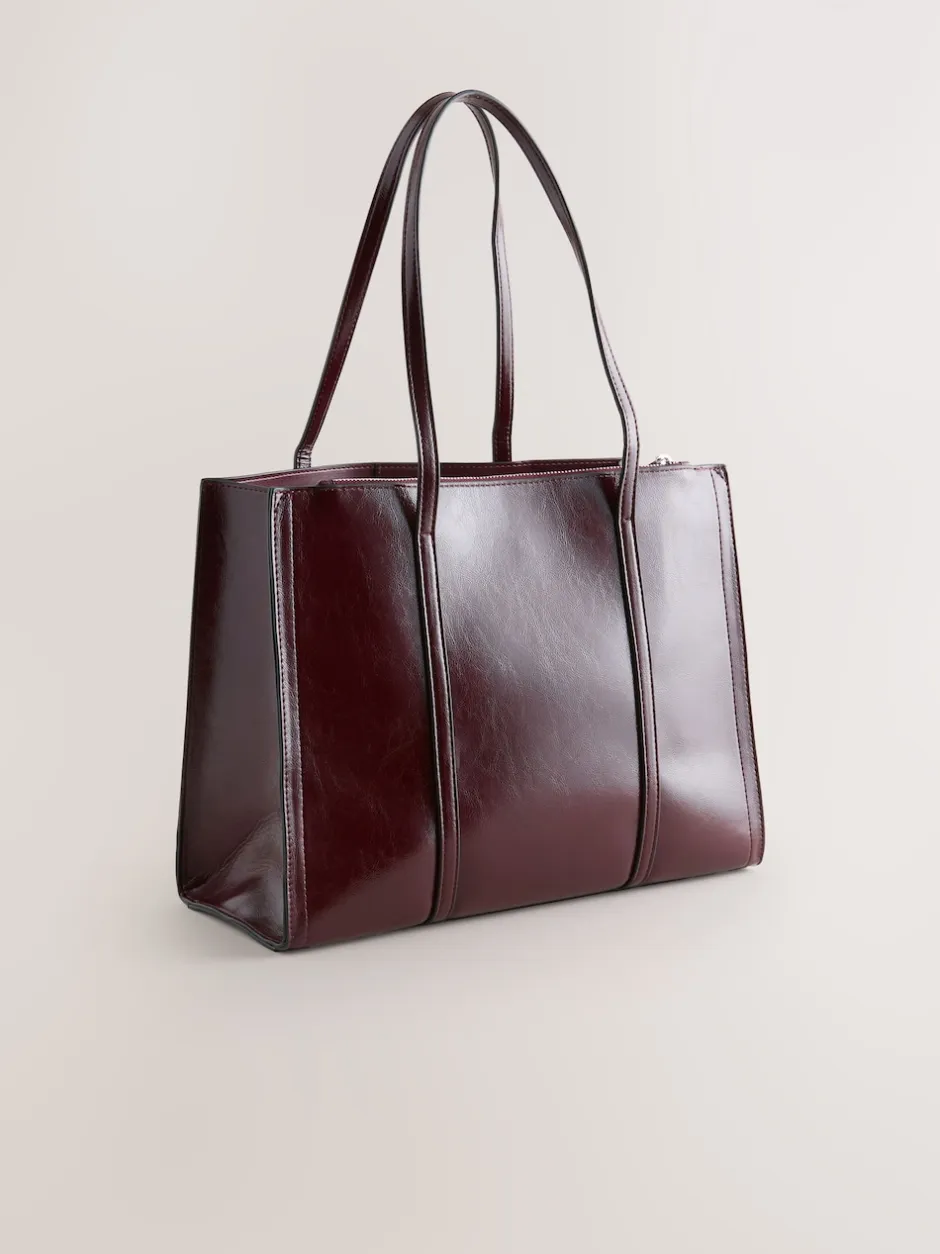 Next Bordeaux brillant - Fourre-tout structuré New