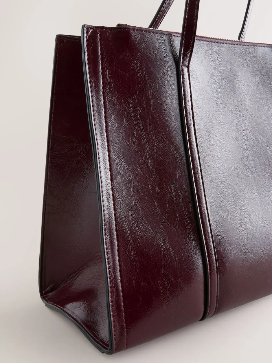 Next Bordeaux brillant - Fourre-tout structuré New