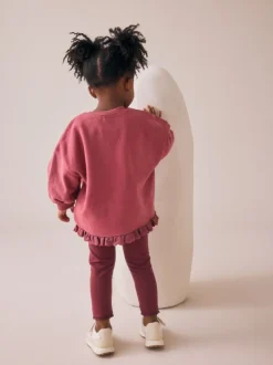 Next Bordeaux Rouge Fée - Ensemble Sweat-shirt et Leggings à ourlet à volants (3mois-7ans) Online