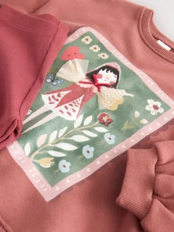 Next Bordeaux Rouge Fée - Ensemble Sweat-shirt et Leggings à ourlet à volants (3mois-7ans) Online